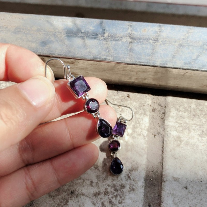 Loookus - Lavender Amethyst Diamond Zircon Earrings