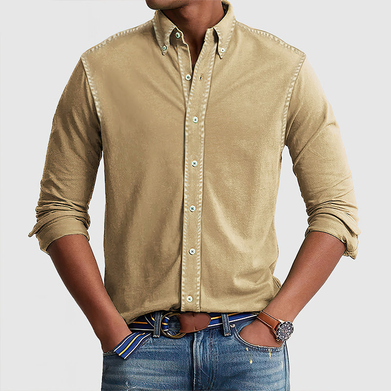 Loookus - Gentleman's Vintage Washed Cotton Shirt