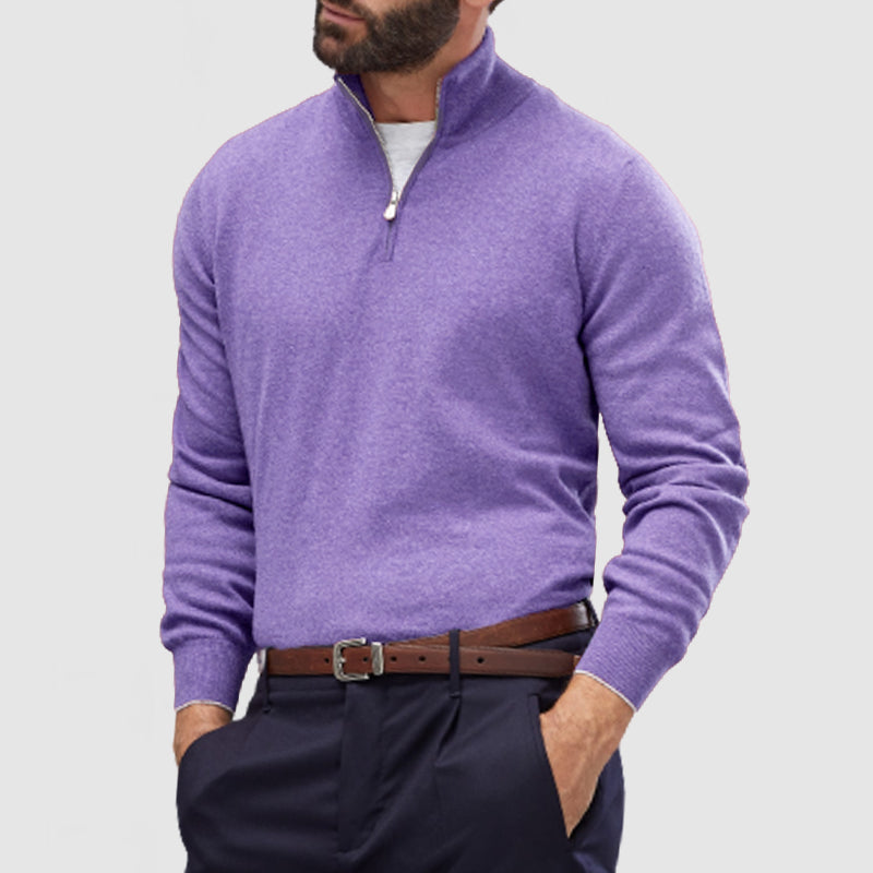 Loookus - Men's Casual Zip Cashmere Basic Sweater