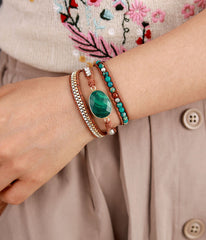 Loookus - Malachite Bracelet-Anti Anxiety Natural Stone Bracelet