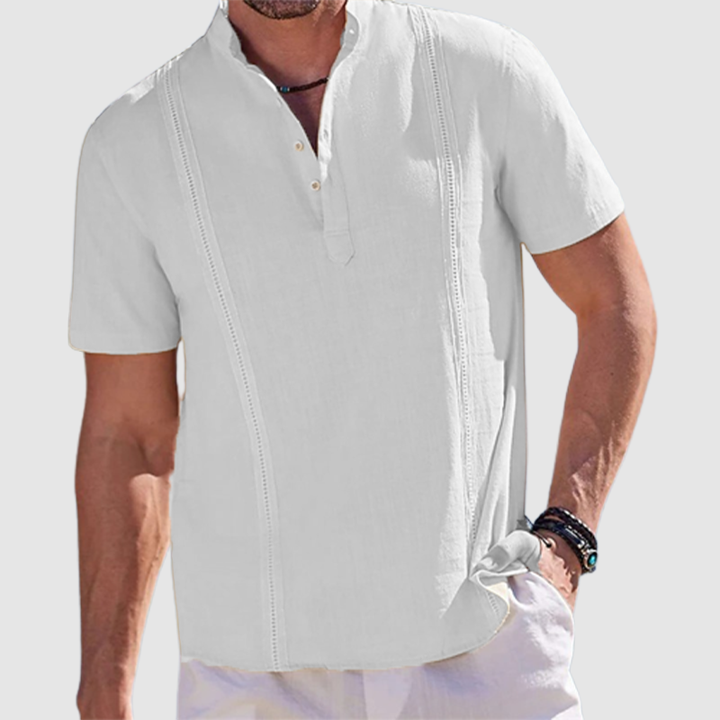 Loookus - Men's summer loose and lazy wind ruffian handsome short-sleeved shirt