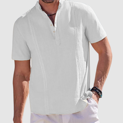 Loookus - Men's summer loose and lazy wind ruffian handsome short-sleeved shirt