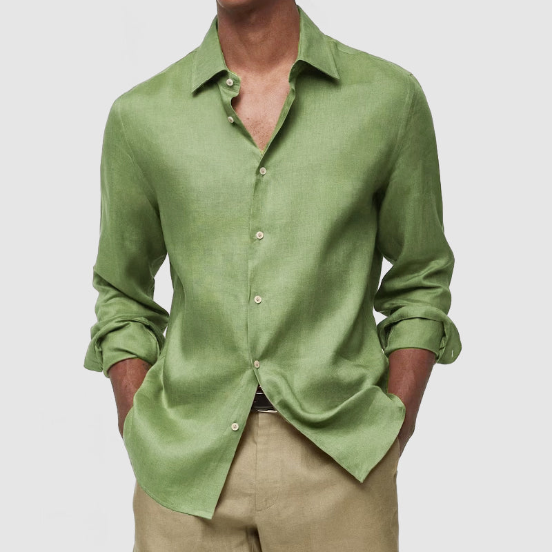 Loookus - Gentleman's Casual Luxury Touch Cotton Linen Shirt