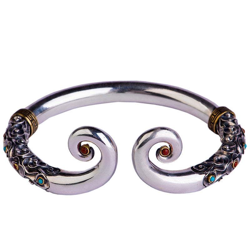 Loookus - 925 Silver Golden Cudgel Bracelet