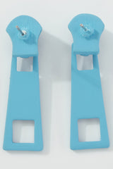 Loookus - Candy Color Metal Zipper Earrings
