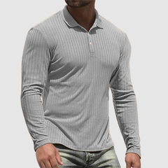 Loookus - Men's new spring and autumn long sleeve solid color casual Polo shirt male