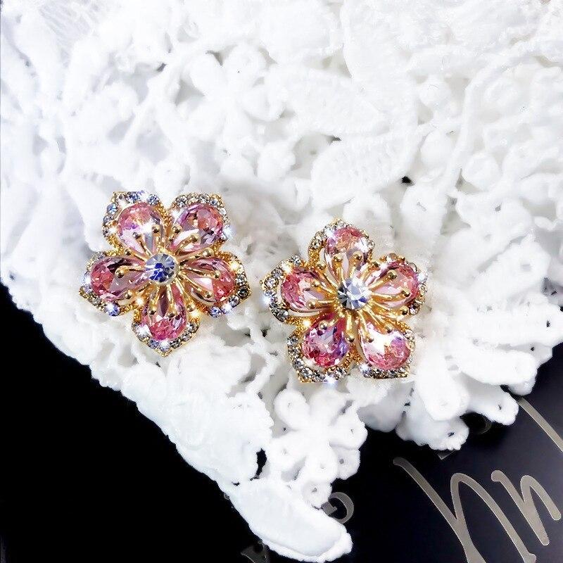 Loookus - Blooming Crystal Flower Earrings