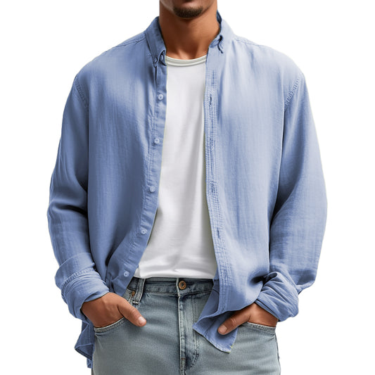 Loookus - Men's Casual Premium Cotton Long Sleeve Shirt