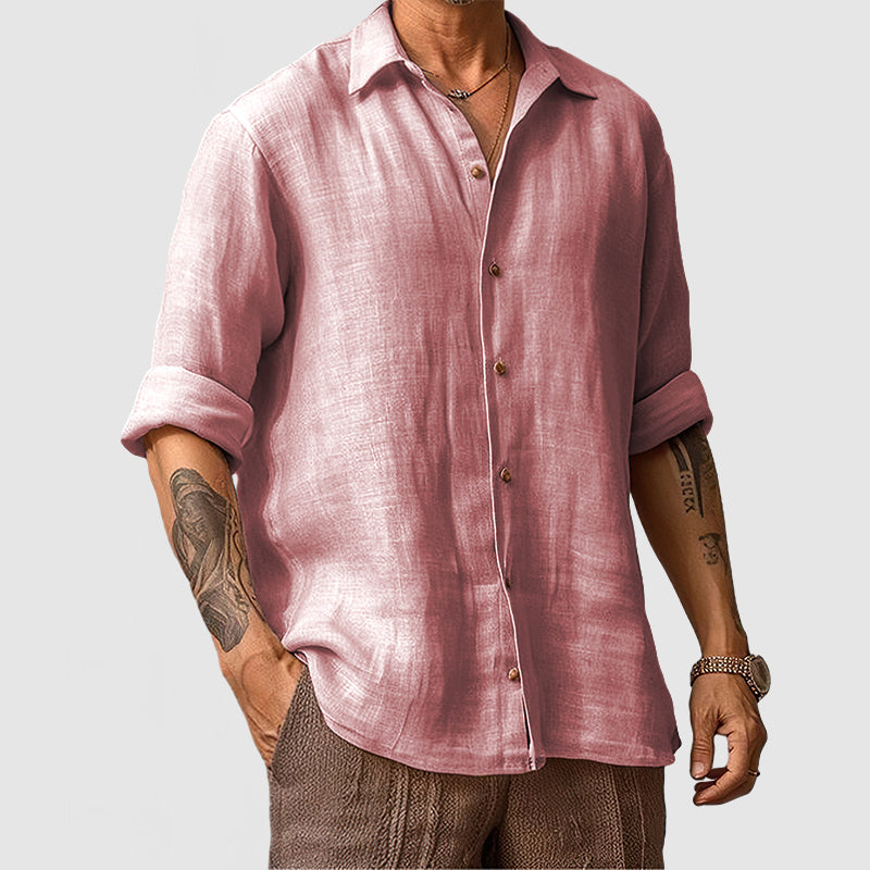 Loookus - Men's Casual Beach Seaside Cotton Linen Shirt