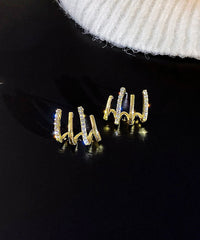 Loookus - Inlaid Zircon Hoop Earrings