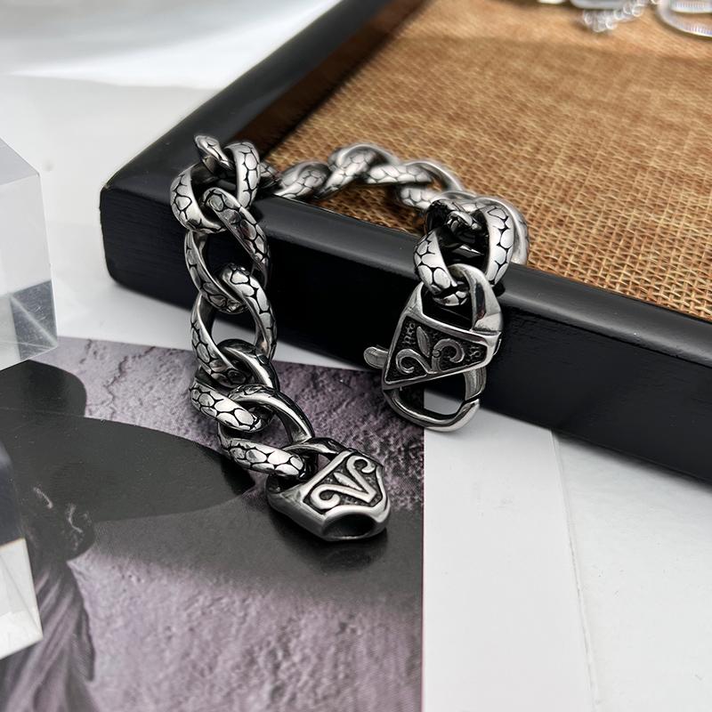 Loookus - 925 Silver Men's Personalized Crack Bracelet