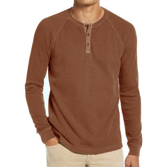 Loookus - 2025 Man's fashion Long Sleeve Knit Henley