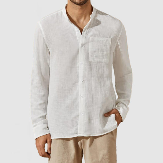 Loookus - Men's Casual Textured Pocket Shirt