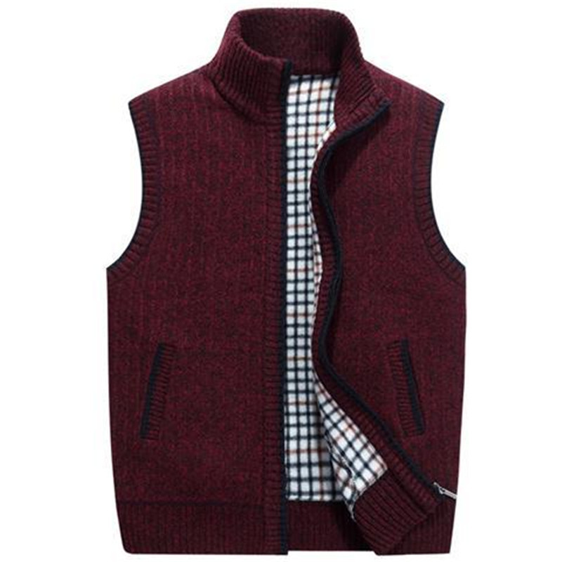 Loookus - Men's autumn and winter stand collar knitted vest jacket