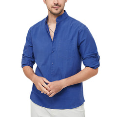 Loookus - Men's Cotton Henley Vacation Shirt