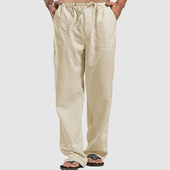 Loookus - Men's Linen Breathable Lace-Up Beach Pants