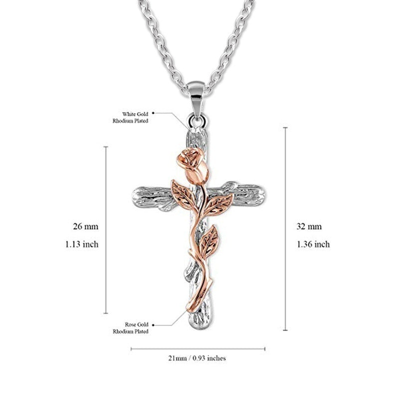 Loookus - Rose Cross Necklace