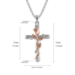 Loookus - Rose Cross Necklace