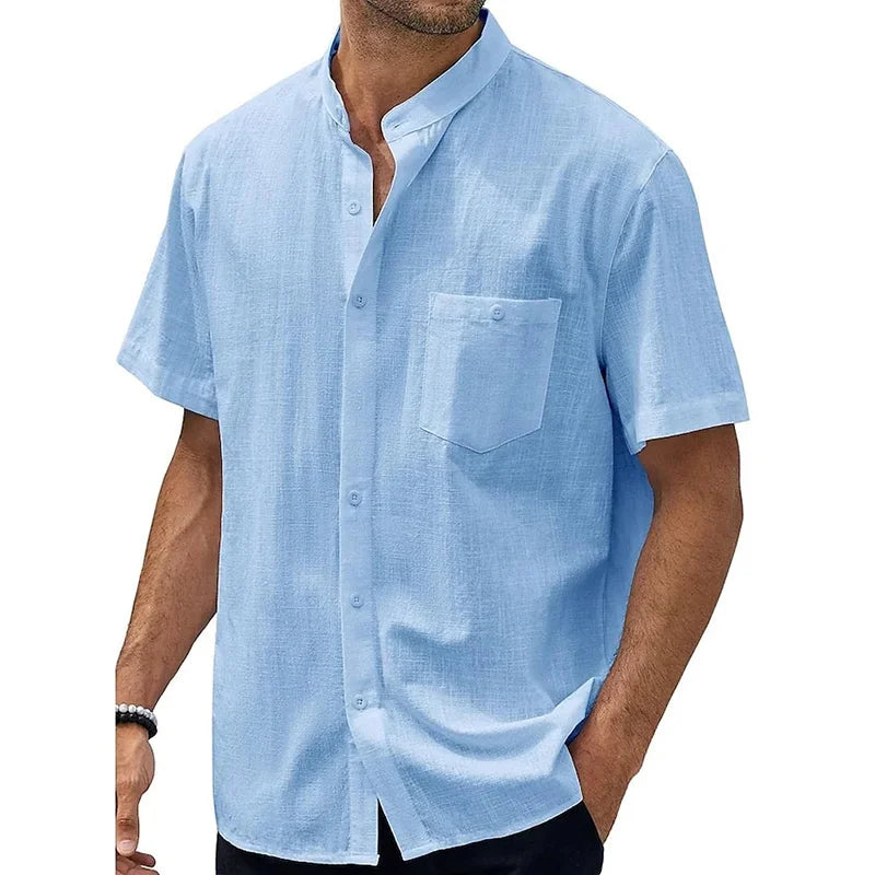 Loookus - Men's ice cream Cotton Summer Casual Beach Shirt Short Sleeve