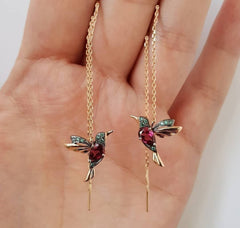 Loookus - Mixed Zirconium Bird Earrings