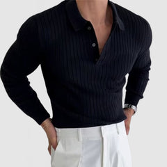 Loookus - Men's Gentleman Polo Neck Long Sleeve Sweater