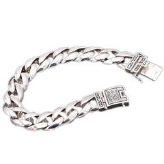 Loookus - 925 Silver Retro Simple Stylish Plug Totem Men's Bracelet