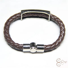 Loookus - European leather +925 Silver lovers bracelet simple love wish