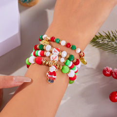 Loookus - 🎄 Festive Christmas Charm Bracelet Set - 4 Pieces ✨