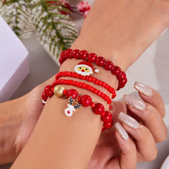 Loookus - 🎄 Festive Christmas Charm Bracelet Set - 4 Pieces ✨