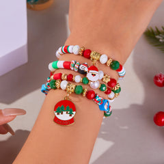 Loookus - 🎄 Festive Christmas Charm Bracelet Set - 4 Pieces ✨